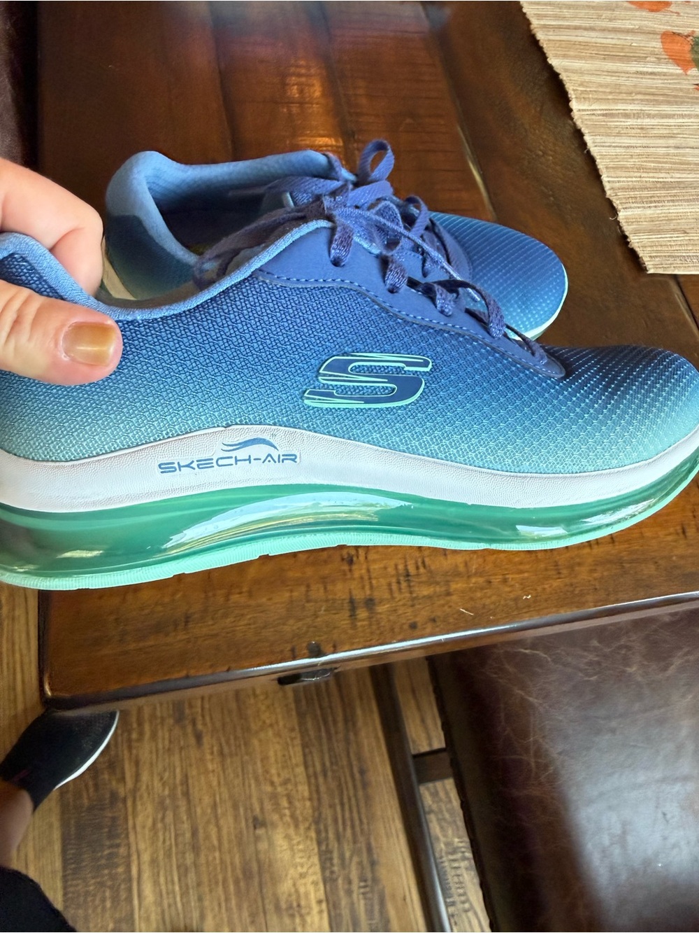 Skechers Women's Blue and Green Skech-Air Athletic Sneakers
